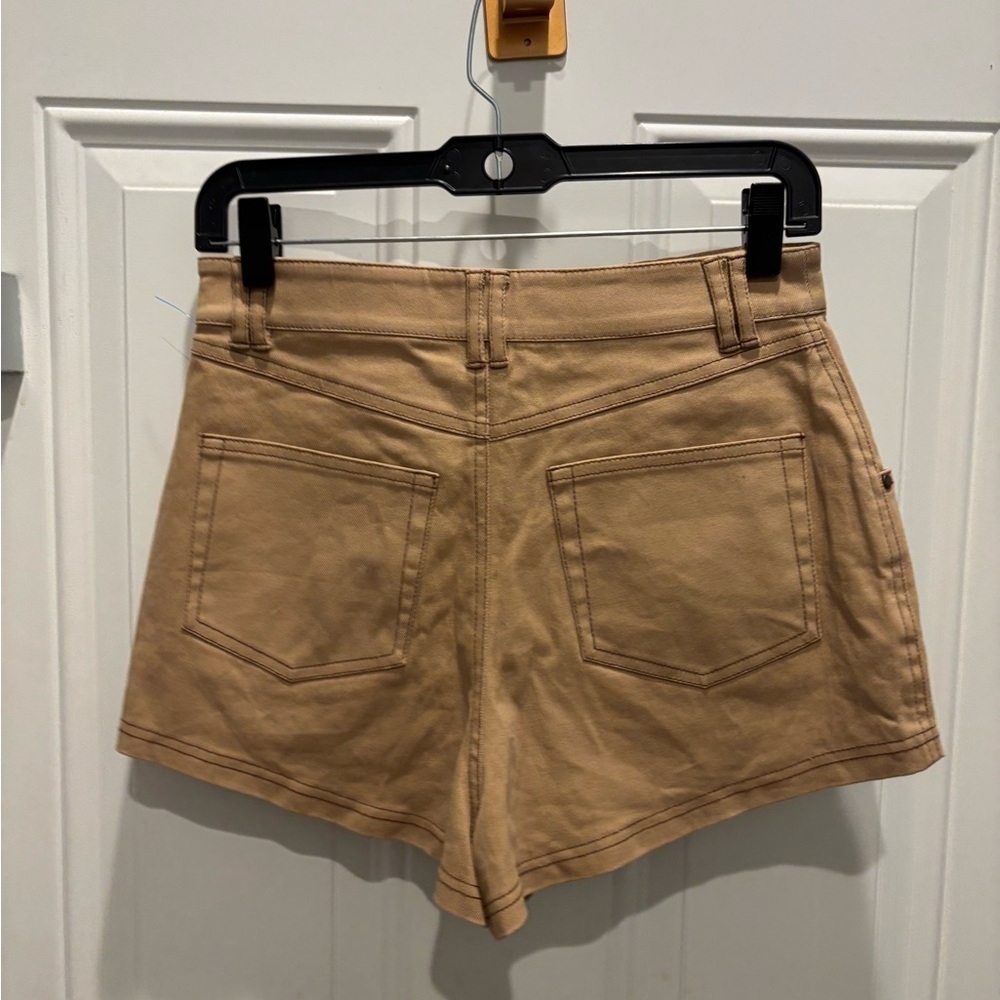h:ours Tan High Waist Shorts - Picture 4 of 6